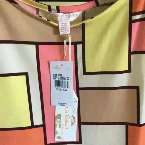 Tori Richard Retro Colorful Pencil Dress - Picture 4 of 6